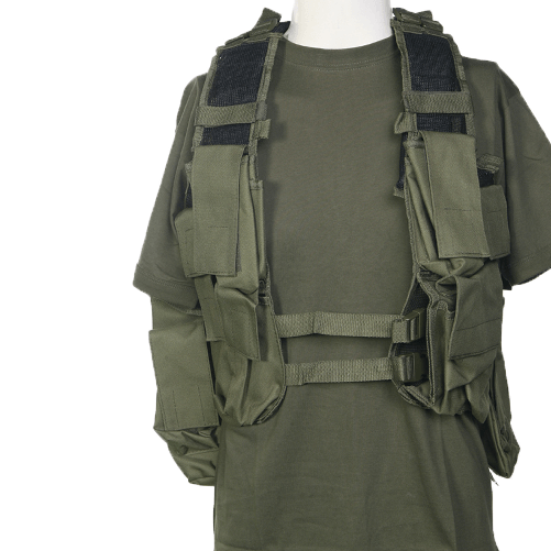 Gilet tattico sud africa verde vegetato woodland nero softair airsoft sport Vegetato